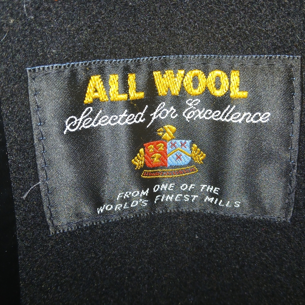 Vintage Classic Pure Wool Mens Black Overcoat 44R - Picture 8 of 8